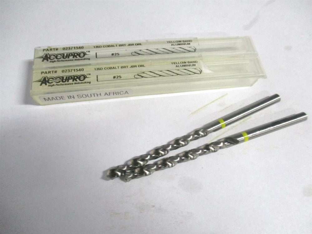 (1AQ0379-AC) #25 x 75mm OAL 130° Vanadium HSS Spiral Flute Jobber Drill - Qty 2