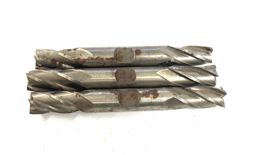 1/2" DOUBLE-END END MILLS (LOT OF 3) 4-FLUTES HSS