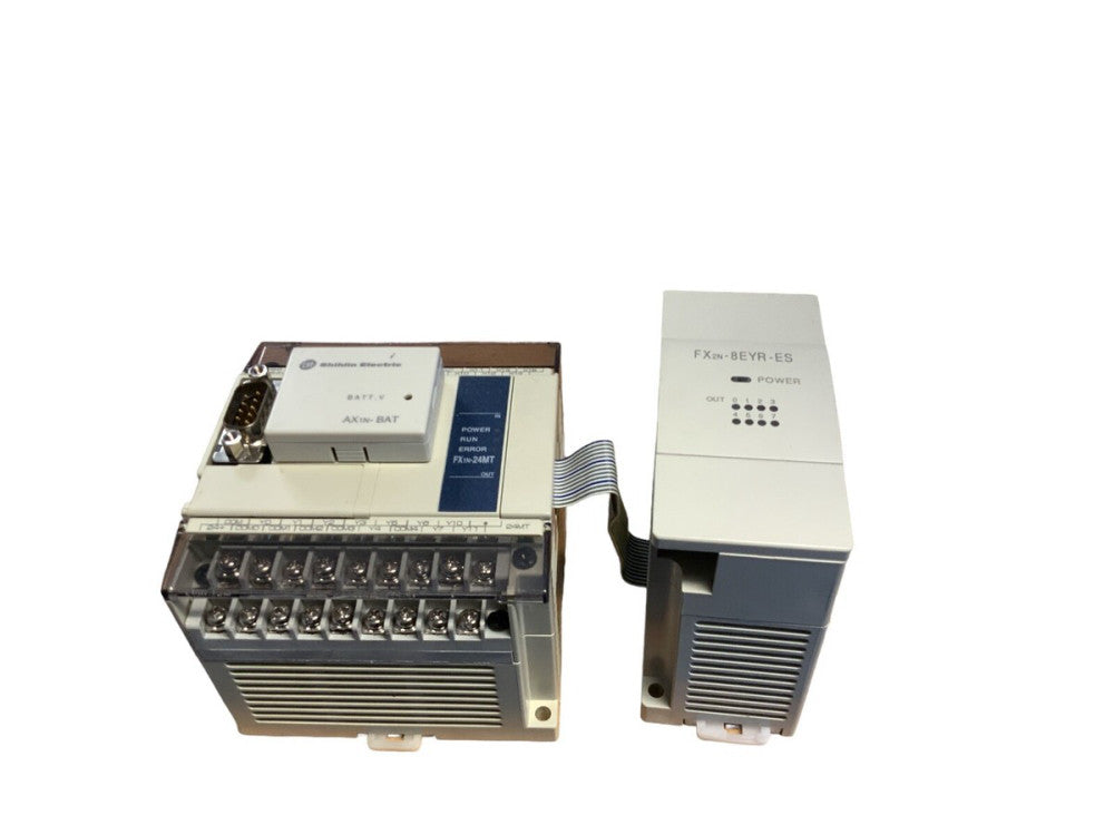 MITSUBISHI FX1N-24MT-001 WITH FX2N-8EYR-ES/UL Digital Transistor Power Supply