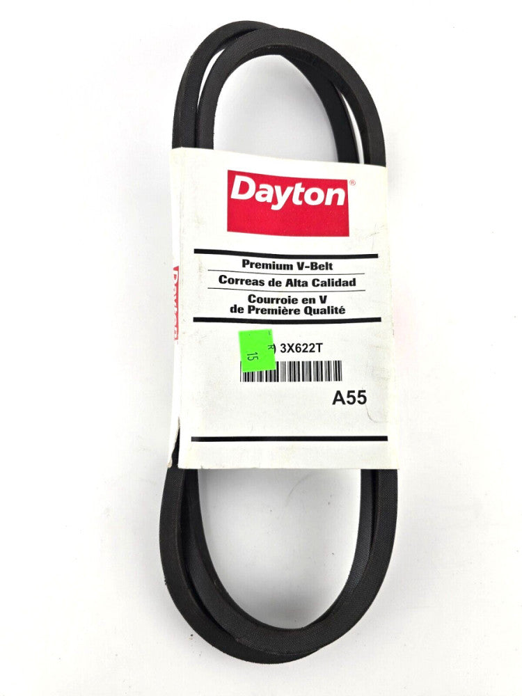 Dayton 3X622 57" x 1/2' x 5/16" 1 Rib A55 V-Belt