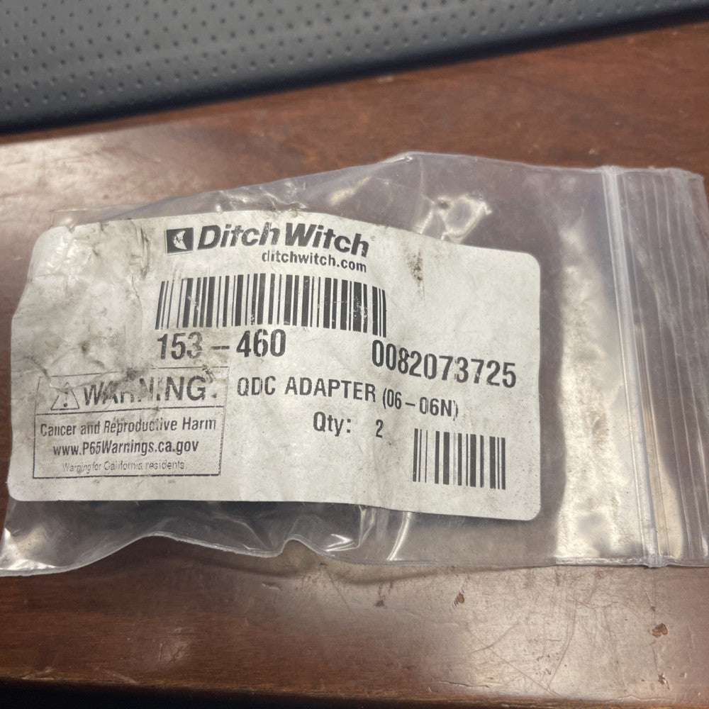 (2 PC LOT) GENUINE DITCH WITCH  153-460 QDC ADAPTER (06-06N) *FREE SHIPPING*