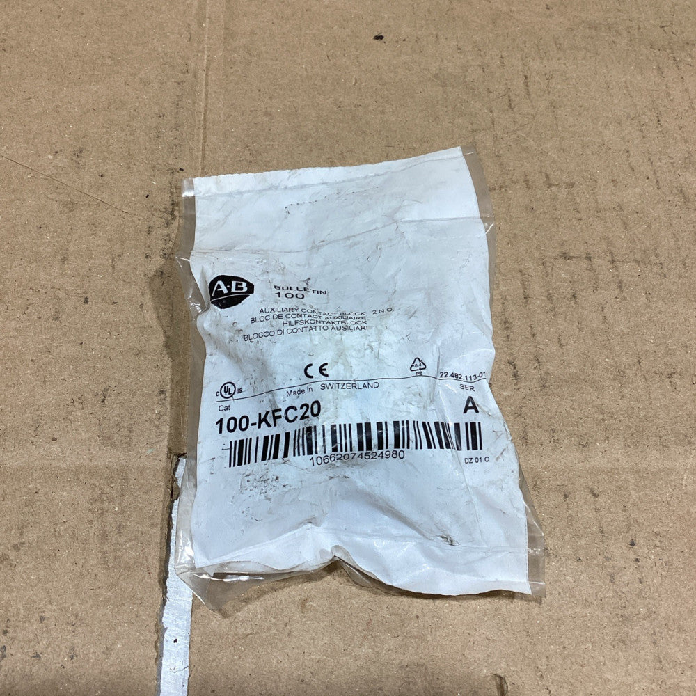 Allen Bradley 100-KFC20 Auxiliary Contact Block, NOS
