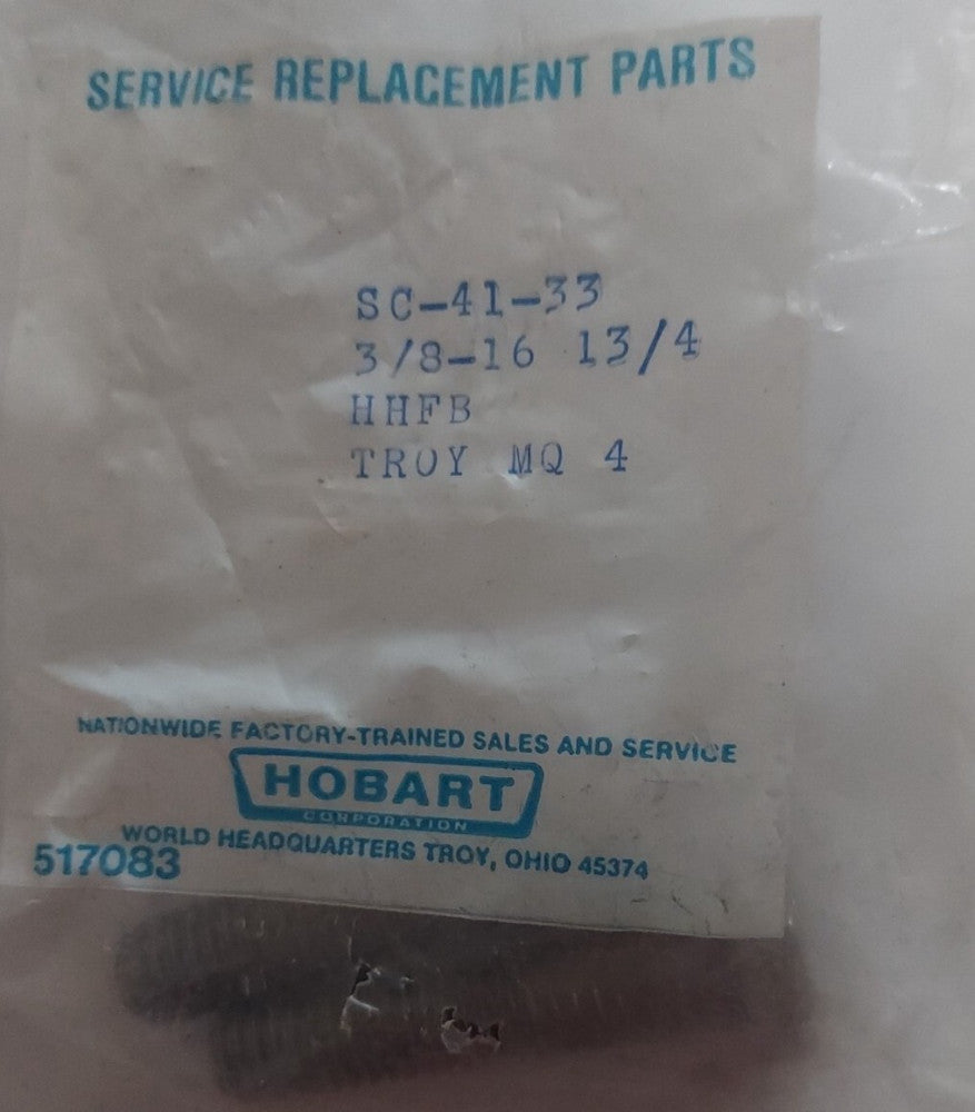 Lot of 2 - Genuine Hobart SC-041-33 Bolts. 3/8-16 13/4. HHFB