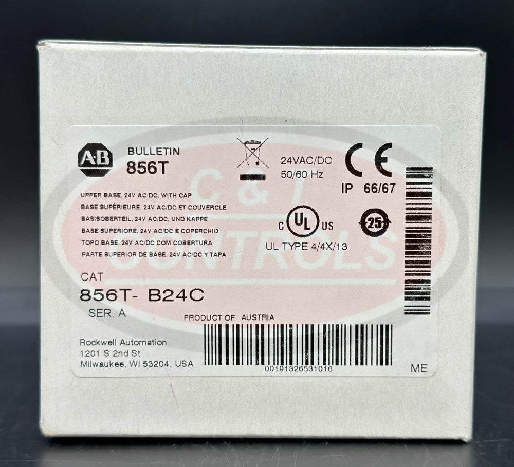 Allen Bradley 856T-B24C 24V Upper Base New In Box USA Stock