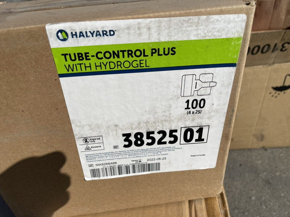 HALYARD 38525 TUBE-CONTROL PLUS WITH HYDROGEL (CASE OF 100)
