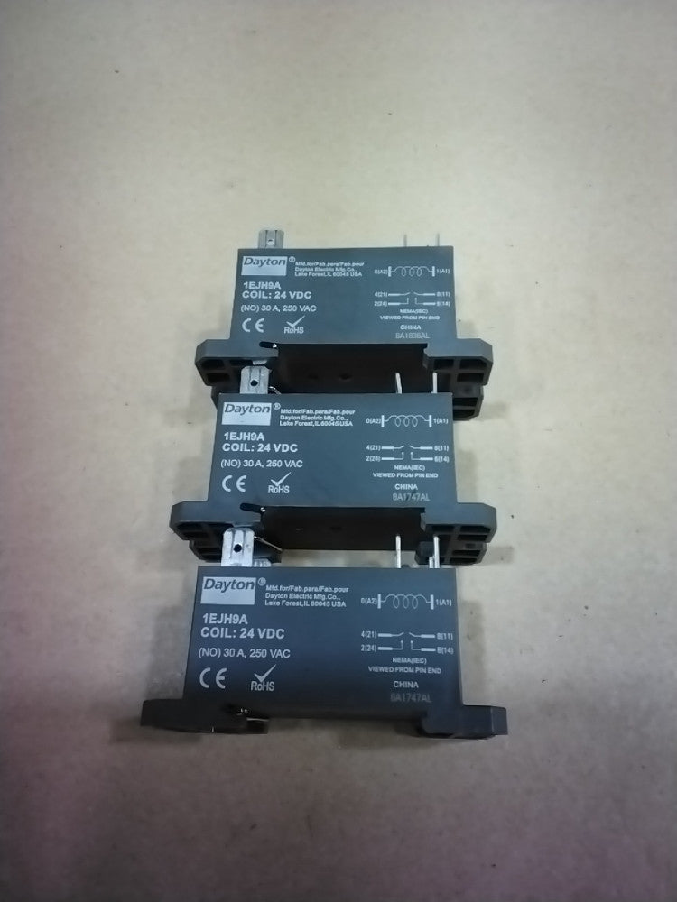 Dayton 1EJH9A Relay 30A 24VDC, Lot Of 3