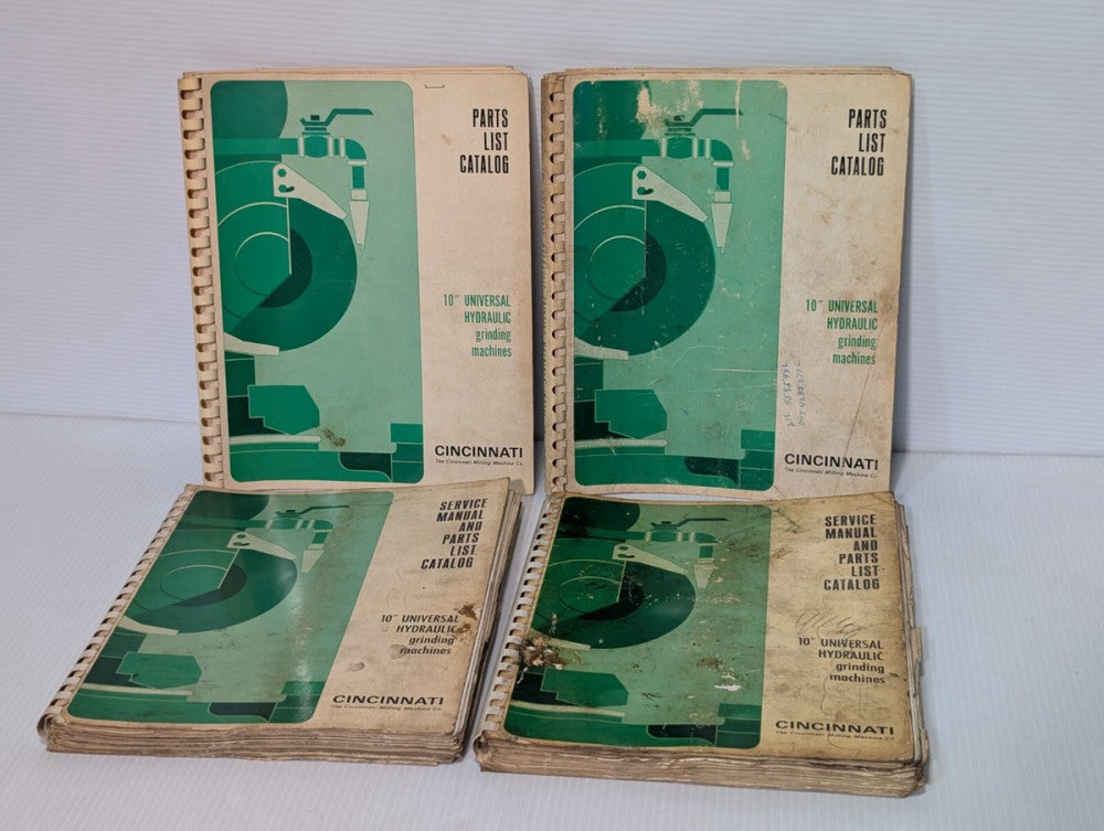 Lot of 4: Cincinnati Manuals for 10" Universal Hydraulic Grinding Machines