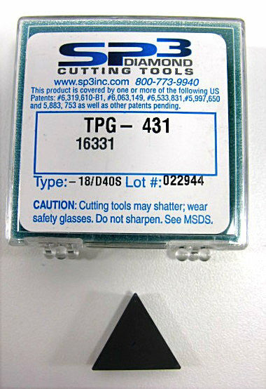 1 Piece SP3 TPG-431 DiaDibe 16331-18 Indexable Turning Insert