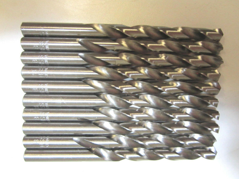 8.00mm High Speed Steel Straight Shank Jobber Length Drill Bits - Lot Of 10 