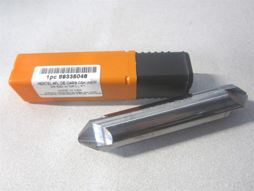 (334-308060) 3/4" x 3/4" Solid Carbide 4-Flute Straight-Cylindrical Countersink 