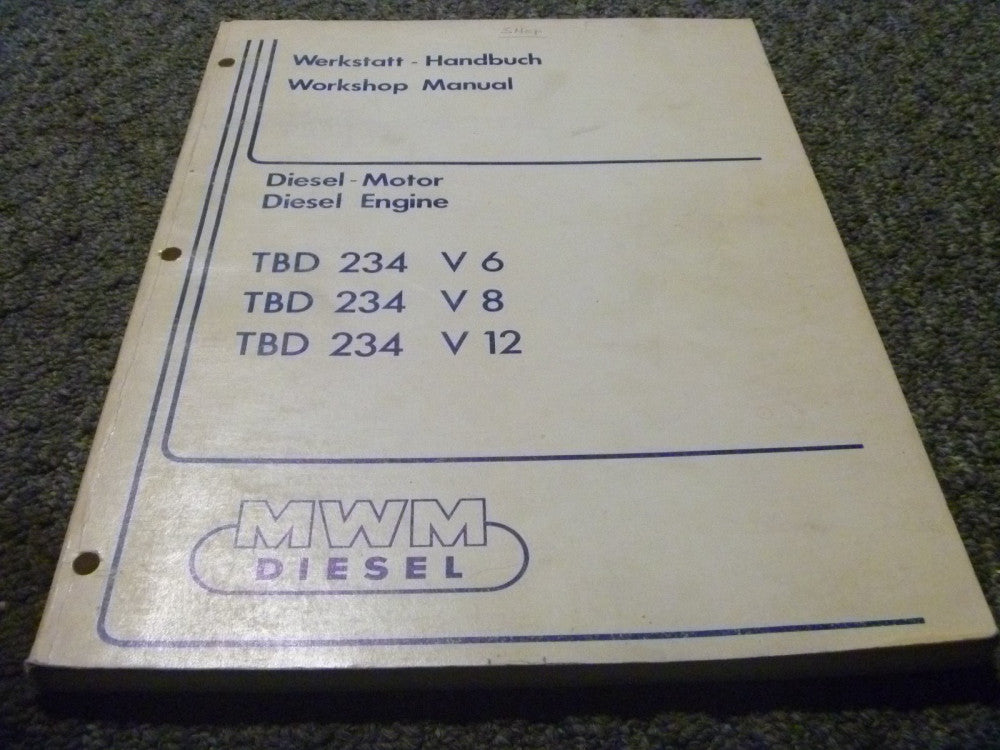 MWM Model TBD 234 V6 V8 V12 Diesel Engine Shop Service Repair Workshop Manual
