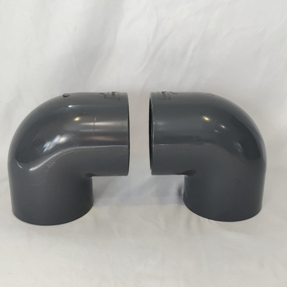 Spears - 806-040 - 4" 90 Deg Elbow Pipe Fitting - Schedule 80 - Gray - Lot of 2