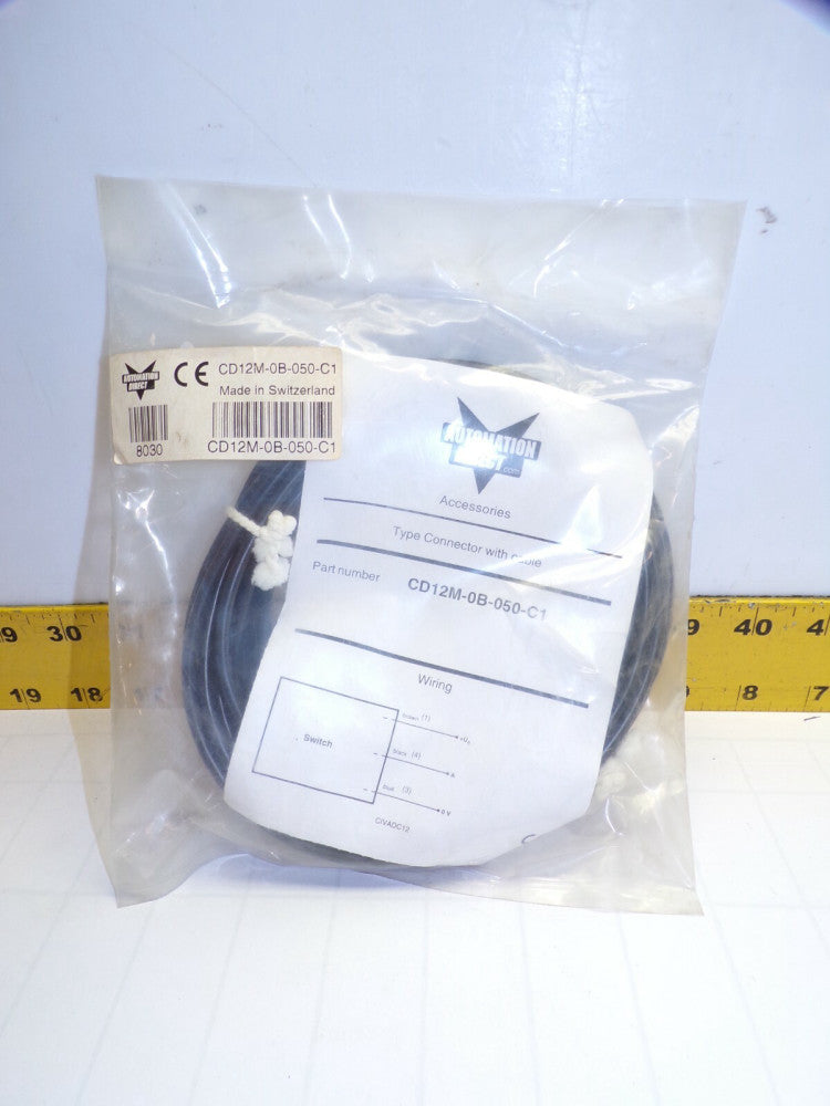 NEW AUTOMATION DIRECT 4 PIN RIGHT ANGLE CABLE CONNECTOR  CD12M-0B-050-C1