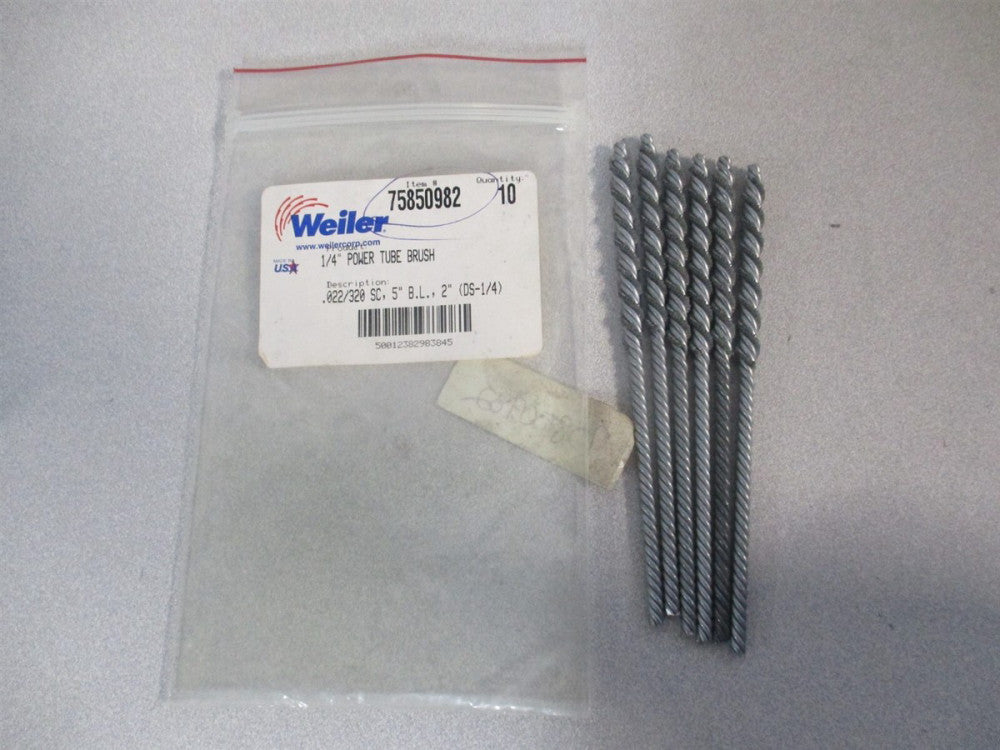 Weiler (98384) 1/4″ x 2" x 5" OAL Single Spiral Helical Nylon Tube Brush - Qty 6