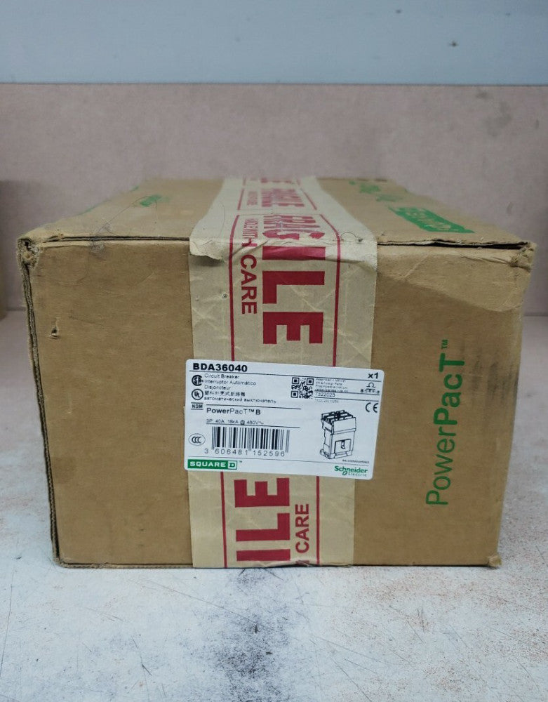 New in Box! BDA36040 Square D I-Line 40 Amp 3P 600V PowerPact Circuit Breaker