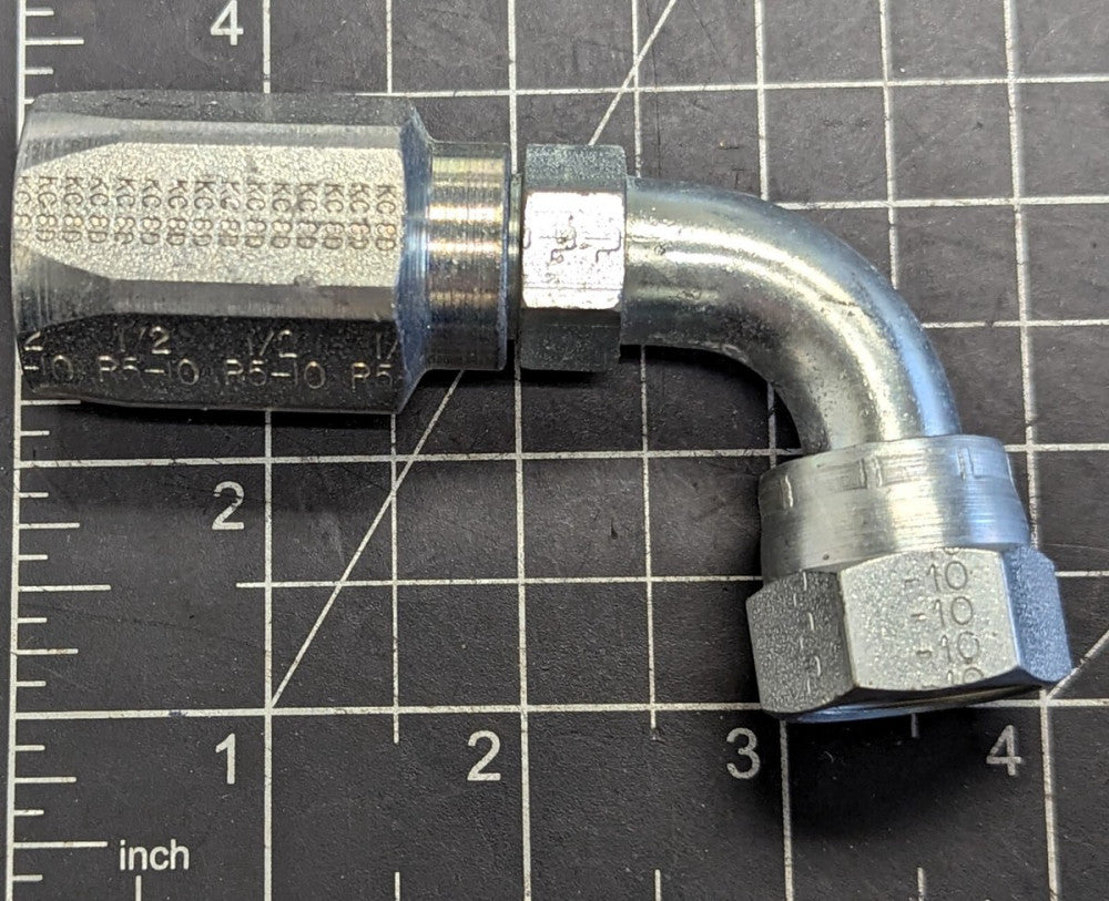 ½” 8AN Female Swivel 90° Elbow To ½” #8 Hose Field Attac Shell & Niple [B8Y1 #26