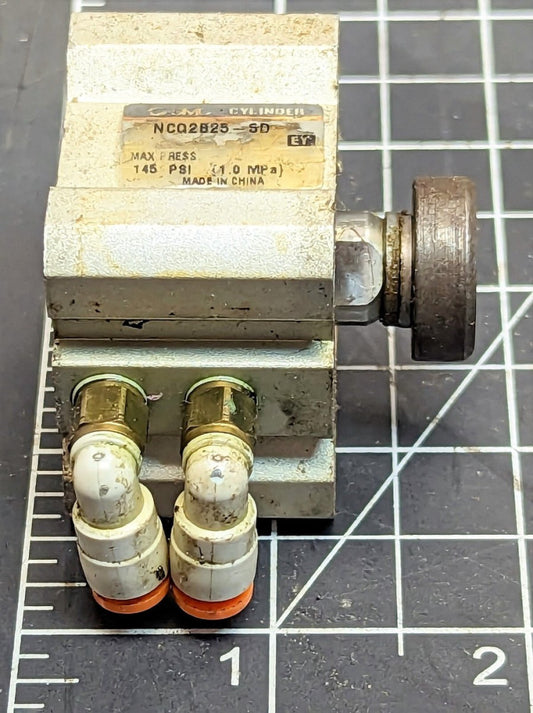 25mm Bore 5mm Stroke Double Acting Air Cylinder SMC NCQ2B25-5D USED [OF8]