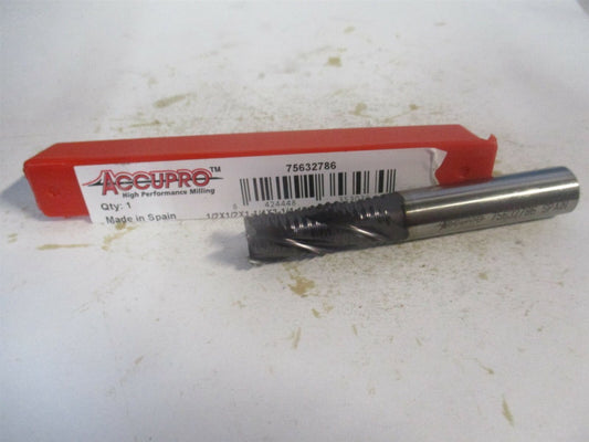 (35303) 1/2 x 1-1/4 x 1/2" x 3-1/4" 4Fl Powdered Metal Chamfer Roughing End Mill