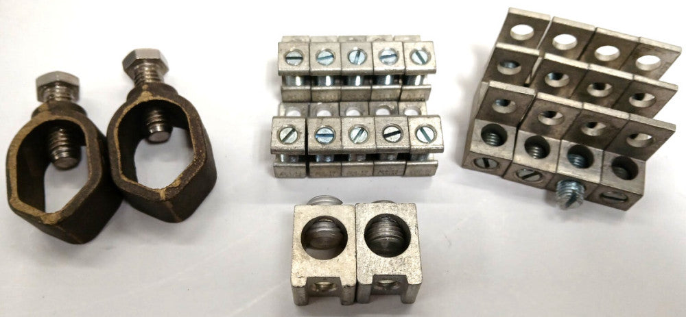 ASSORTED LUGS & GROUND ROD CLAMPS   LOT OF 26
