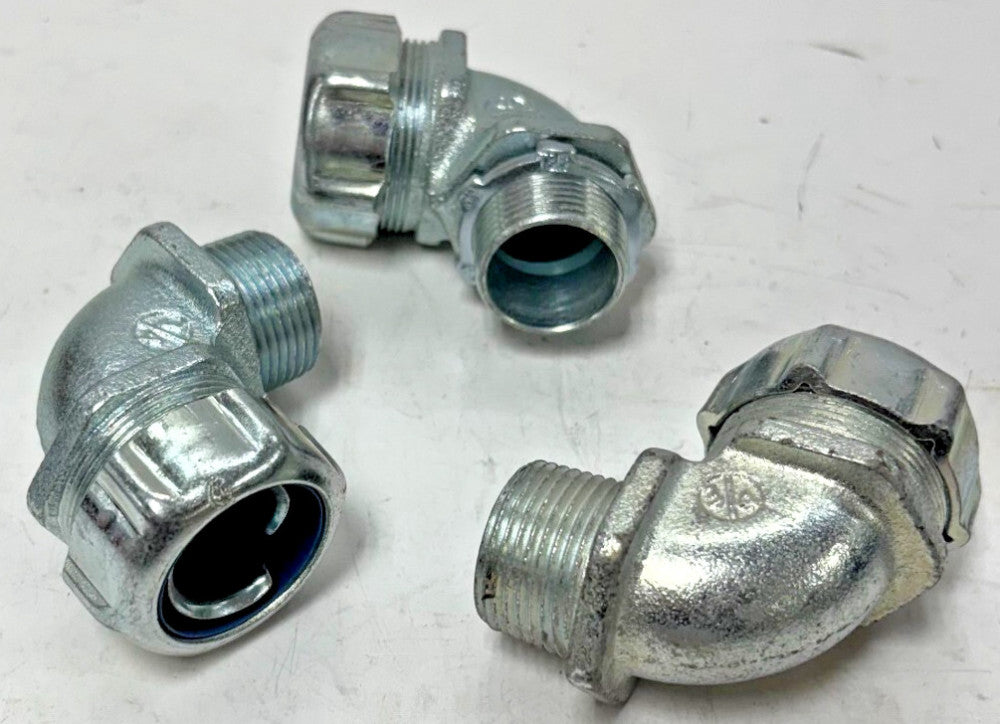 THOMAS& BETTS LIQUIDTIGHT CONDUIT 90° ELBOW  3/4" LOT OF 3 ELECTRO-PLATED
