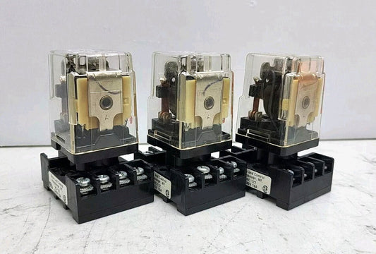 3 Pack Potter & Brumfield KRPA-11AG-120 Panel Plug-In Relay 120V RC-122 Socket 