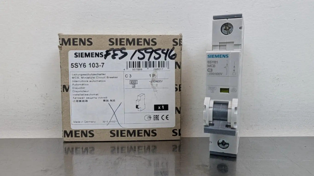 Siemens 5SY6103-7 Miniature Circuit Breaker 230/400VAC 3A