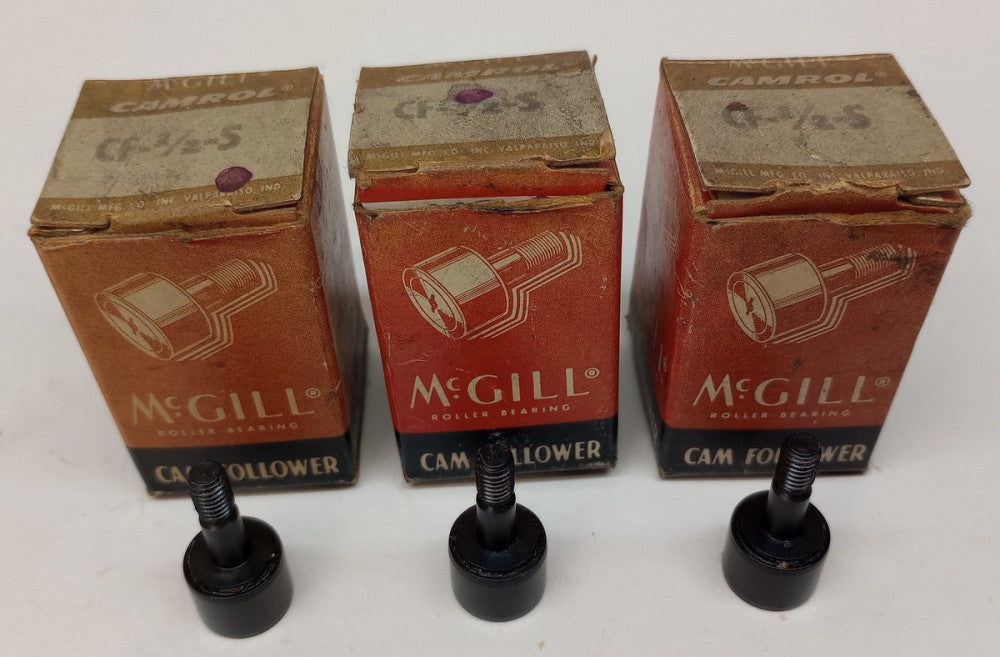 McGill CF-1/2-S Cam Follower 1/2" Roller OD 3/8" Roller Width (Pack of 3)