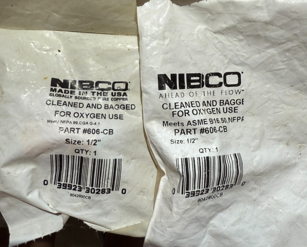 2pc NIBCO Wrot Copper Solder Pressure Elbow 606-CB 1/2"