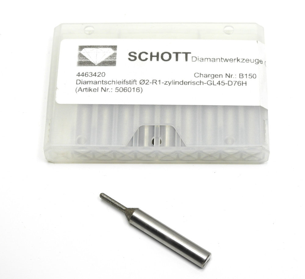 10pcs Schott 506016 B150 Diamond Grinding Pin 2-R1 Cylindrical GL45-D76H 6mm Sha
