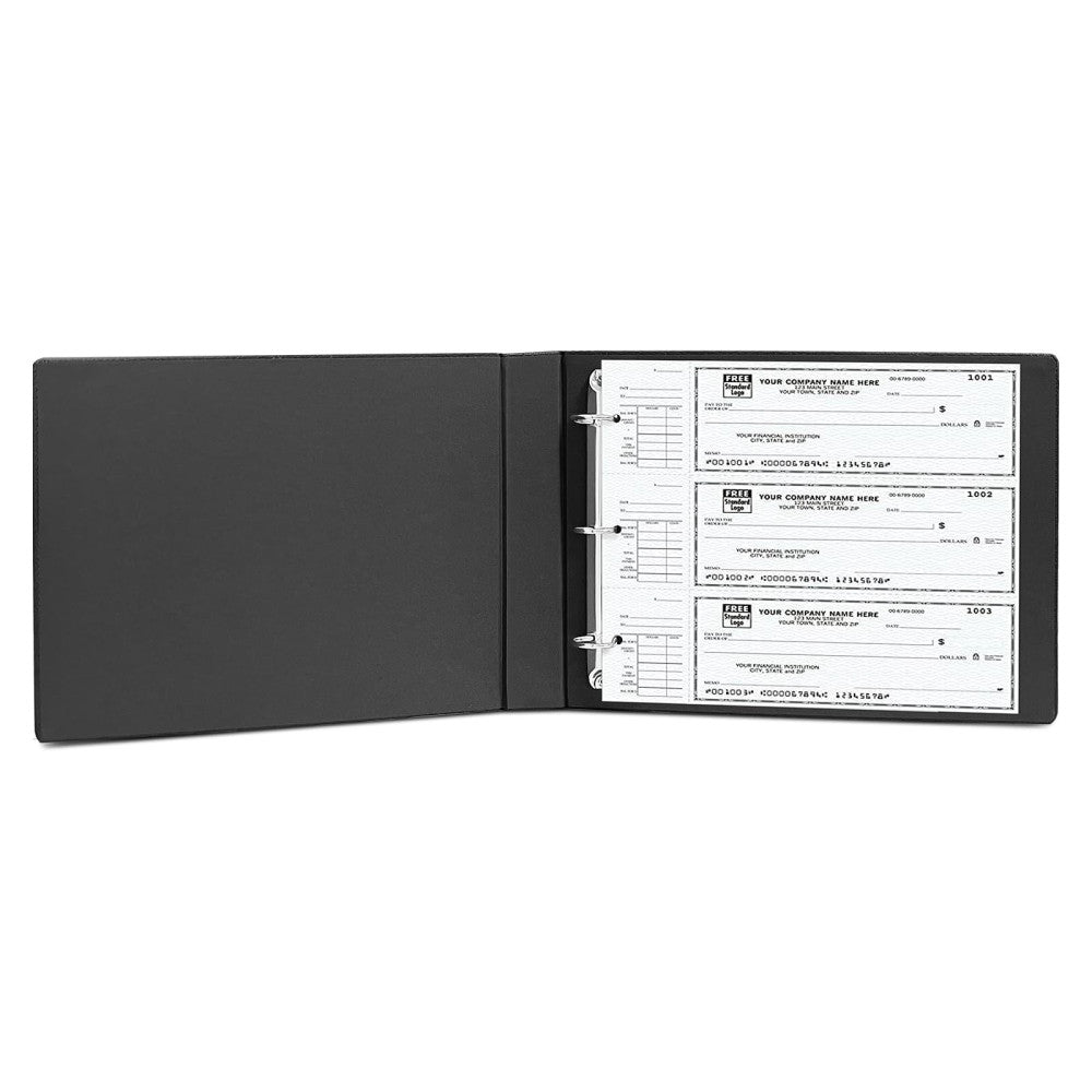 3 Rings Check Binder for End-Stub Deskbook Checks, 3 on a Page, Fit 3 & 9 Hol...