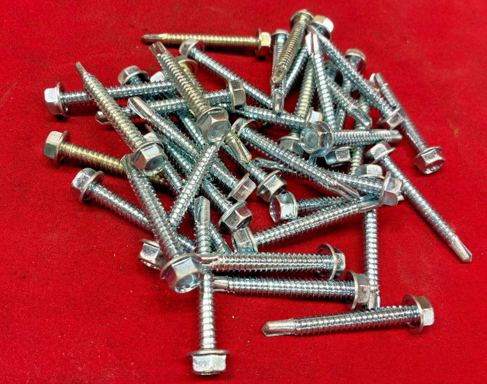 UNBRANDED 1/4" HEX WASHER HEAD SELF-DRILLING SCREWS (LOT OF 40)