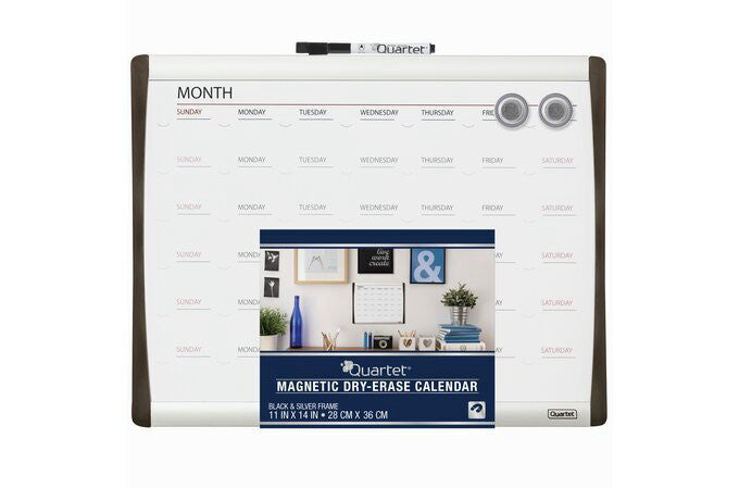 (6 Pack) Quartet Magnetic Dry-Erase Calendar Board, 11" x 14", 1-Month Design