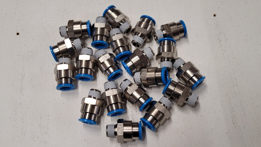 Lot of 20 Festo QS-1/4-12 Push In Pneumatic Fittings R1/4 x 12mm Tubing