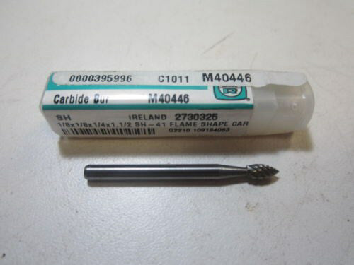 Metal Removal (M40446) SH-41 1/8 x 1/8 x 1/4 x 1-1/2" Carbide Flame Bur USA NEW