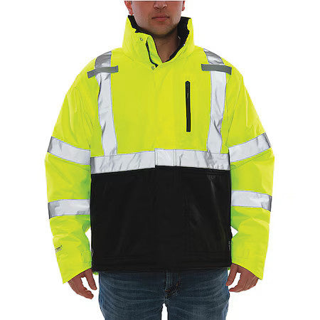 Tingley J26142 Jacket, Polyester, Class 3 R, Green; Yellow, 5Xl