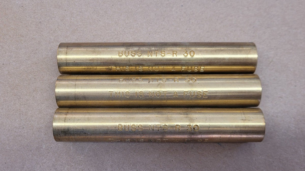 Lot of 3 Bussmann Buss NTS-R 30 Dummy Fuse Neutral