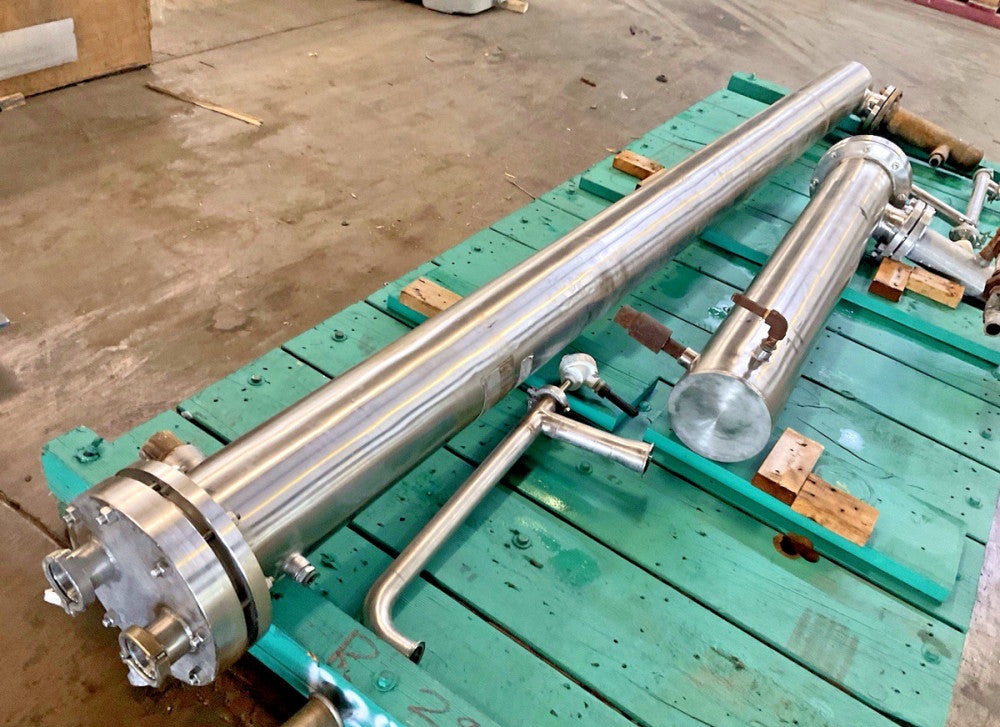 Enerquip Shell & Tube Heat Exchanger 150psig@375°F, 8"D x 142"L, 2.5" Tri-Clamp