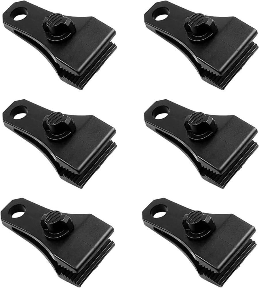 Upgrade Large Tarp Clips Heavy Duty Lock Grip, 6 PCs Black 