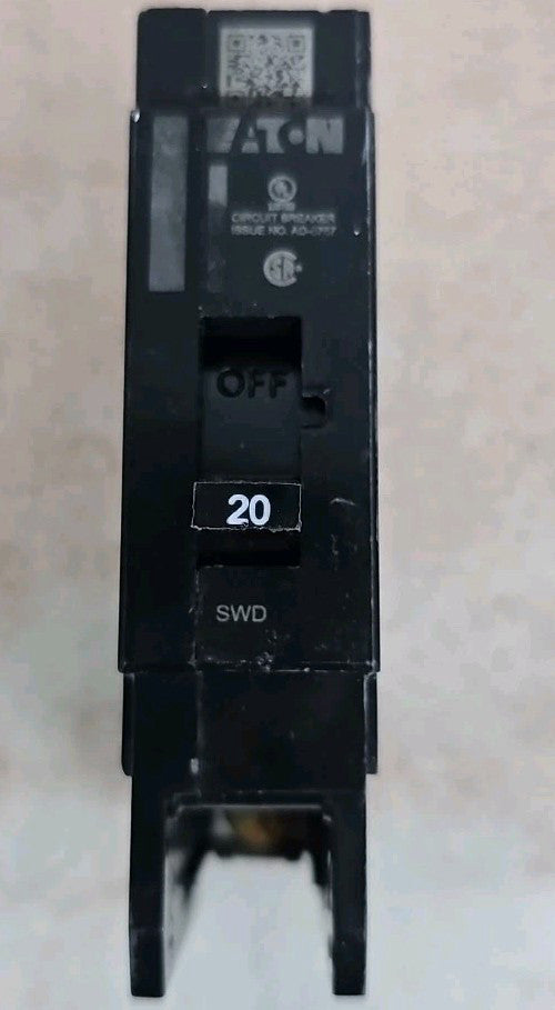 Eaton GHB1020 Circuit Breaker 20A 120/277V 1PH, 1P Bolt-On, 20 AMP NTO