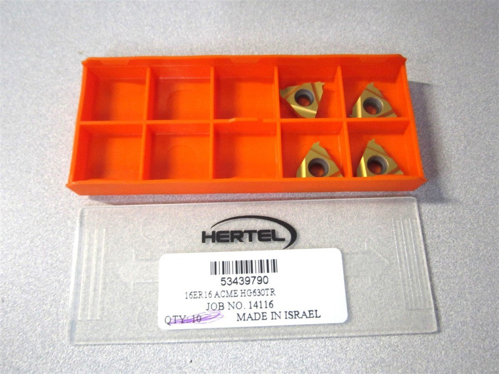(H05767256) 16ER16 HG630TR Carbide RH Laydown Threading Insert - Pack of 4