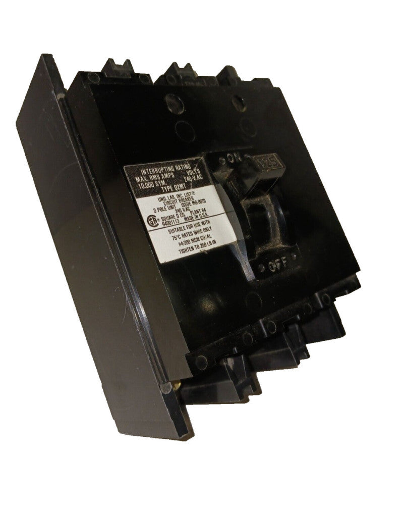 SQUARE D 125 AMP CIRCUIT BREAKER 3 POLE 240 VAC  Q2M3125MT