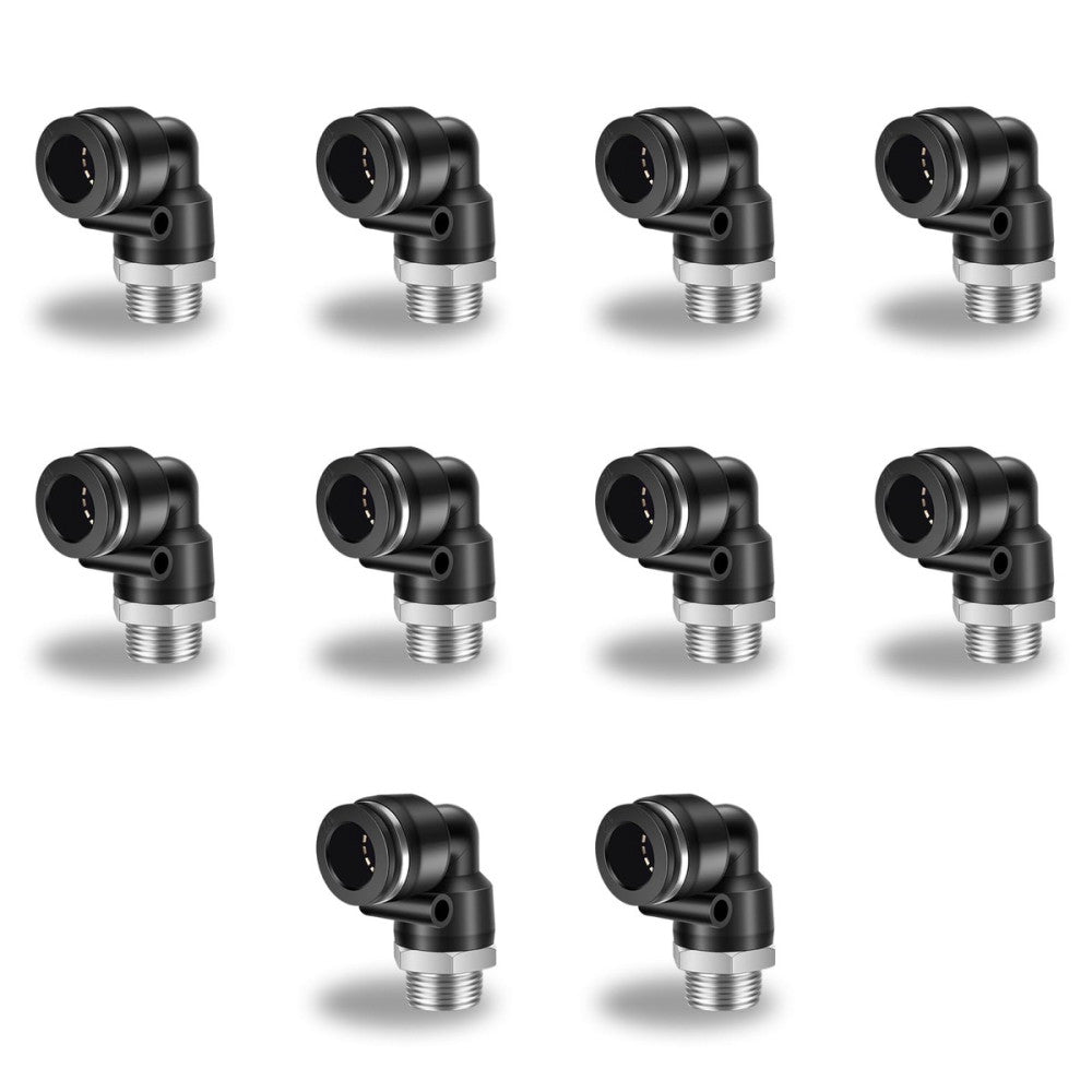 10 Pcs Push to Connect Fittings 1/2 Inch Tube OD x 3/8 Inch NPT Thread Pneuma...