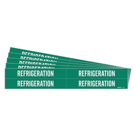Brady 7238-4-Pk Pipe Marker,White,Refrigeration,Pk5, 7238-4-Pk