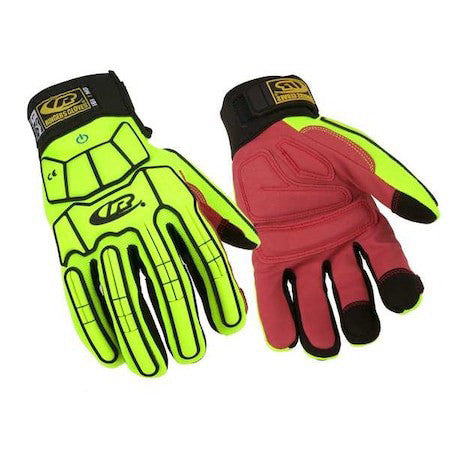 Ringers Gloves 161-12 Impact Glove,Padded,Yellow/Red,2Xl,Pr