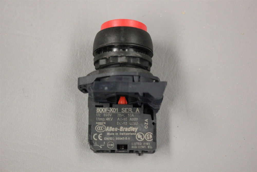 ALLEN BRADLEY MOMENTARY PUSHBUTTON 800F-X01 SER A