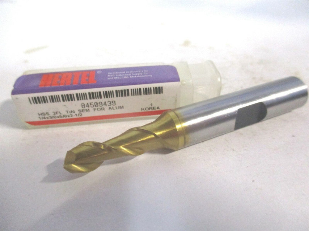 (GH07001619) 1/4" x 5/8" x 3/8" x 2-1/2" OAL HSS RH2 Flute Square End Mill 