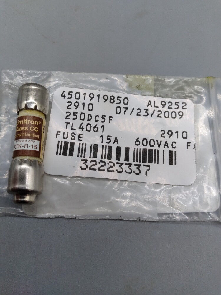 NEW Bussmann KTK-R-15 Limitron Current Limiting Fuses Class CC 600V 15Amp 