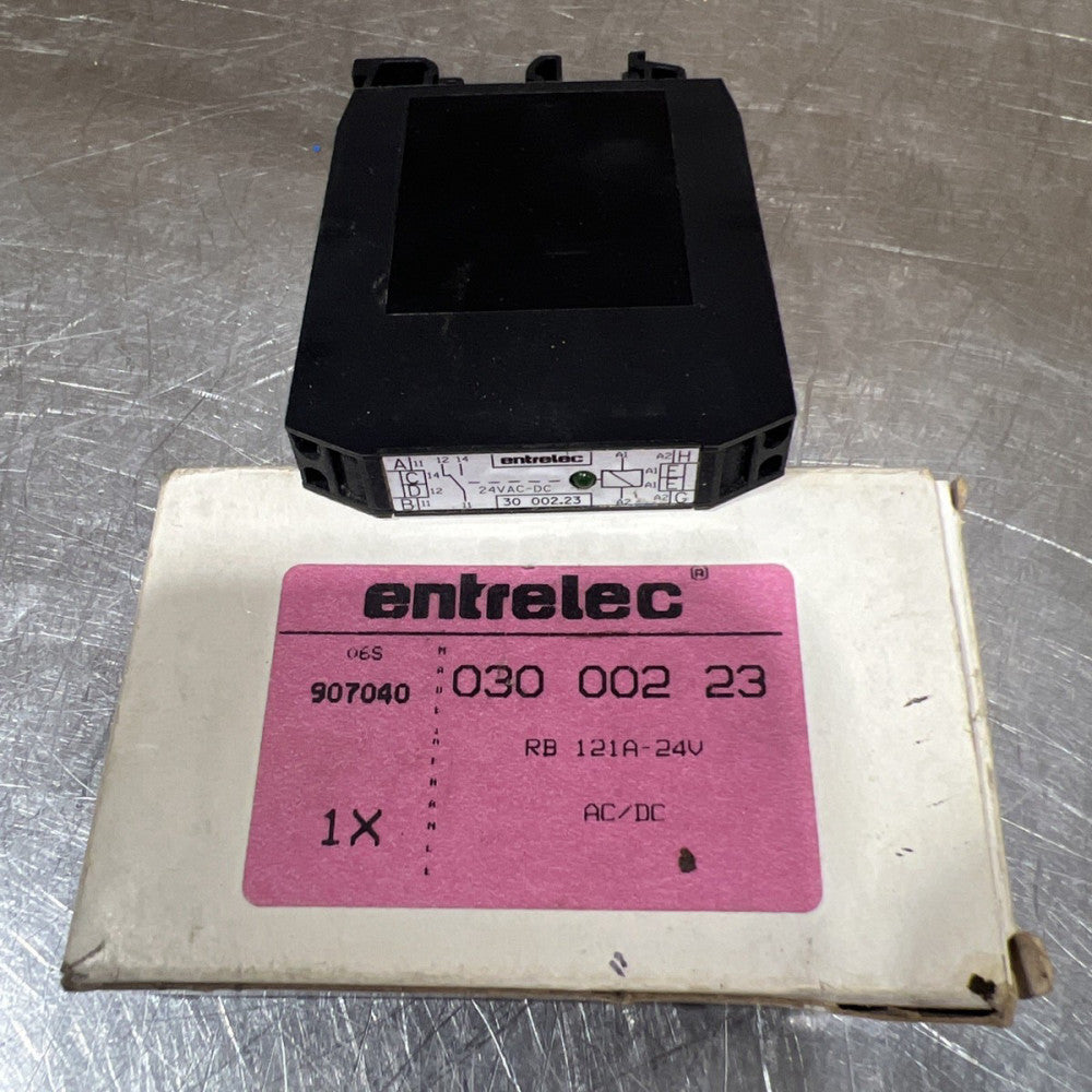 Entrelec 030.002.23 Black Electromagnetic Relay Terminal Block Nos Surplus