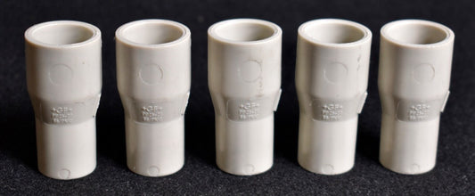 5 Georg Fischer Reducer Bushings PP 25-20mm 3/4" x 1/2" Butt Fusion 727.908.537