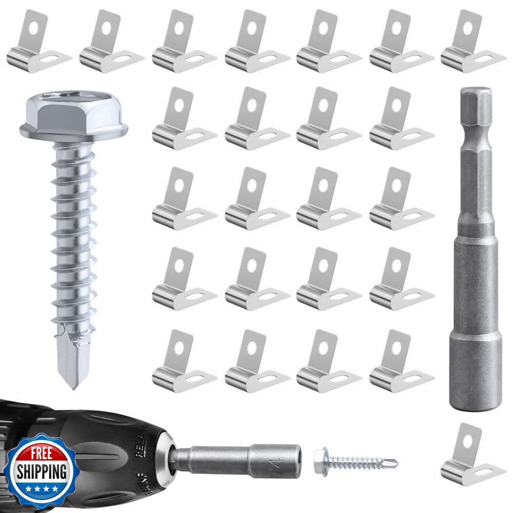 200 Fence Wire Clamps Agricultural Fencing Mounting Clips, Stainless Steel Wi